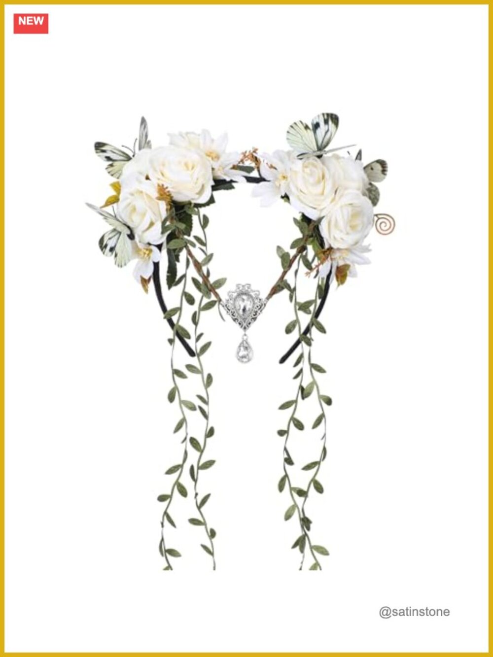 Fairy Flower Crown Vine Headpiece Floral Headband Butterfly Costume